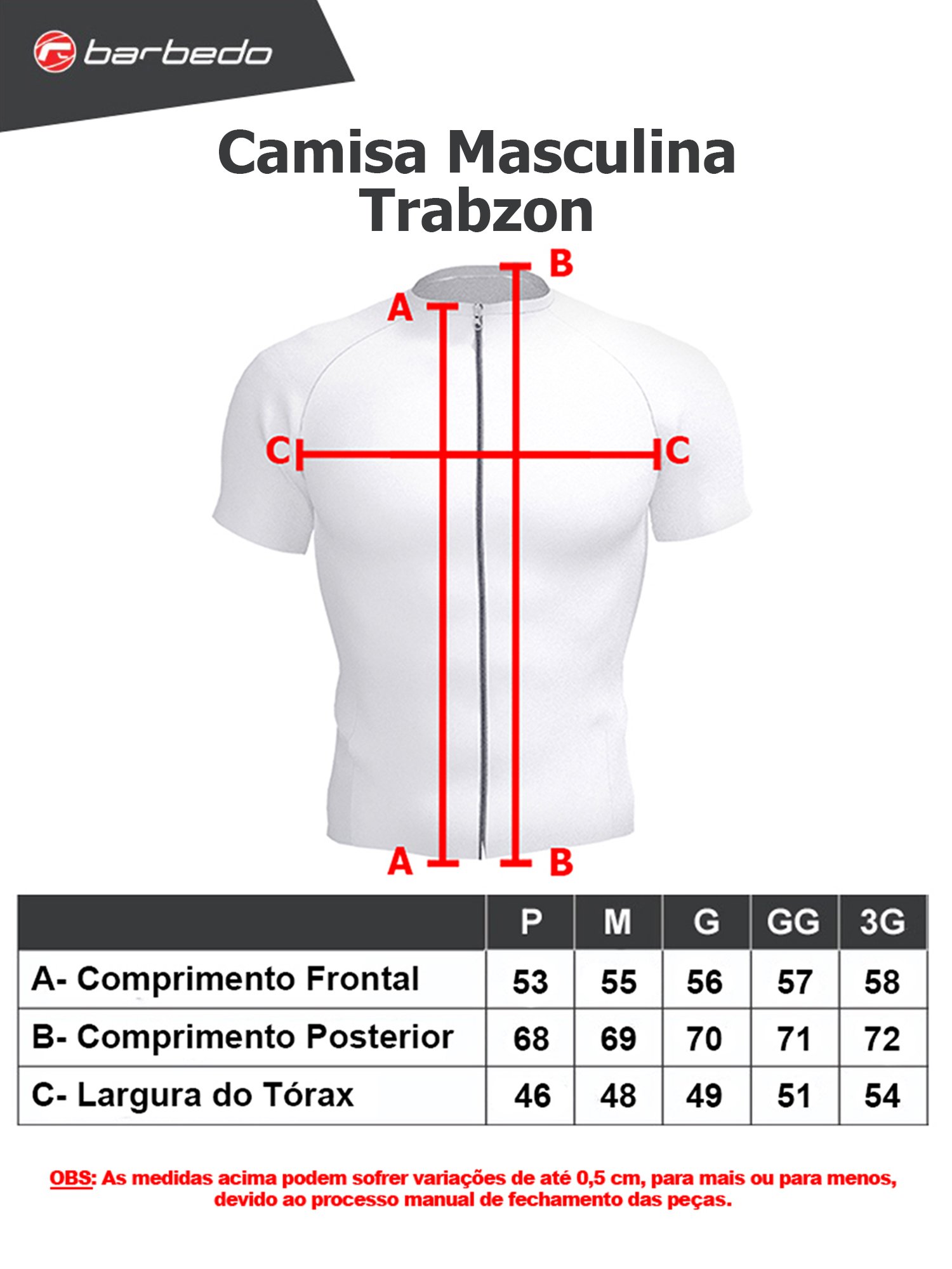 Camisa de Ciclismo Barbedo Trabzon Preta